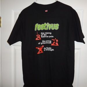 Men's medium  black festivus tee
